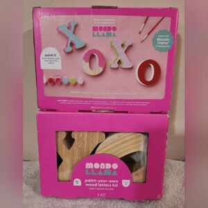 Mondo Llama Paint Your Own Wooden Letters XOXO 2 Boxes